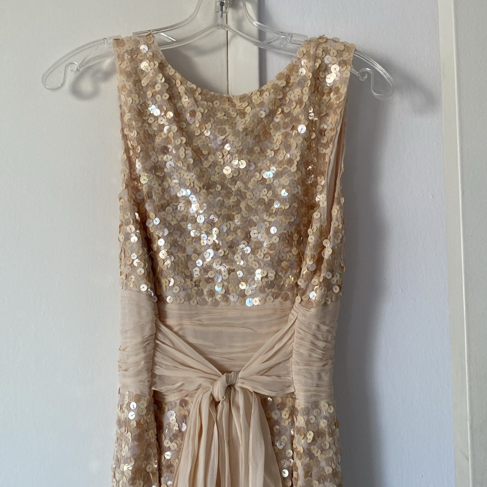 NWOT - BCBG MacAzria - Sequin V-Neck Dress in Champagne - medium - Picture 5 of 12